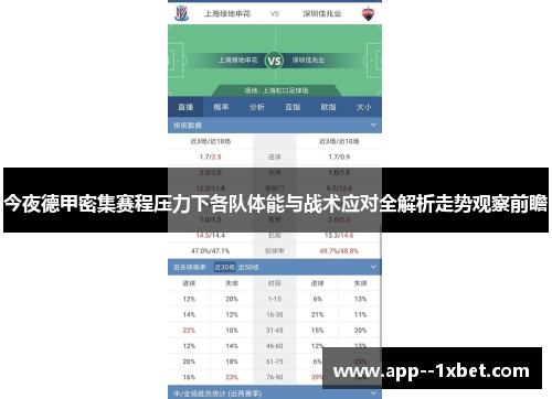 今夜德甲密集赛程压力下各队体能与战术应对全解析走势观察前瞻 今夜德甲密集赛程压力下各队体能与战术应对全解析走势观察前瞻